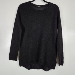 Alpha Studio Black Mohair Wool‎ Pullover Sweater Casual Long Sleeve